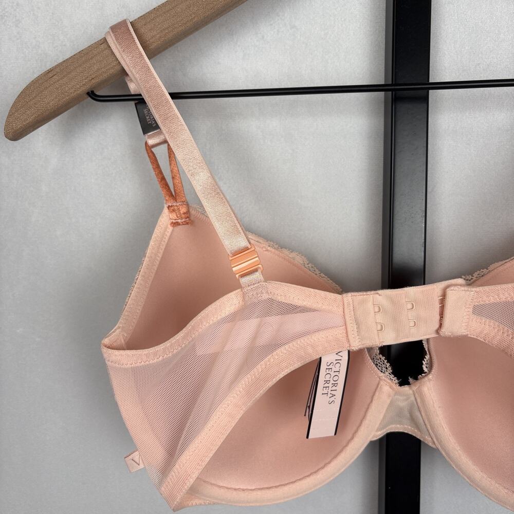 NEW Victoria's Secret Very Sexy Lace Demi Bra 32DD Lightly Lined Underwire Pink - Picture 6 of 9